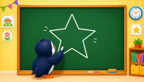 Trace It: a classroom scene for tracing letters and numbers with a finger